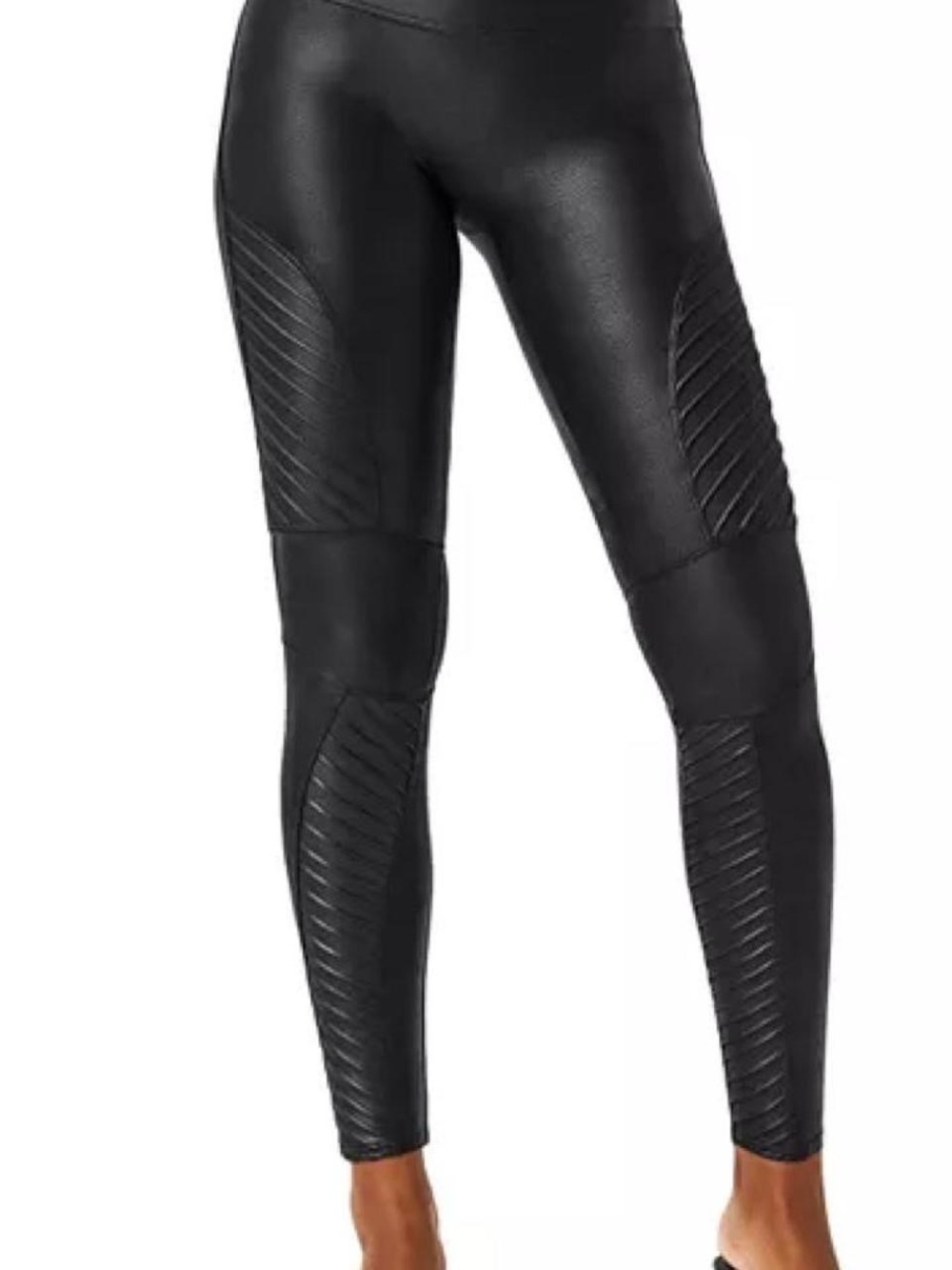Like New - SPANX - Faux Leather Moto Leggings - Black - Small